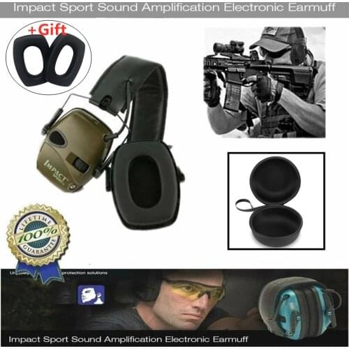 Howard Leight R-01526 Impact Sport Electronic Earmuff Shooting Protective Headset Foldable with bag and Ear Pad