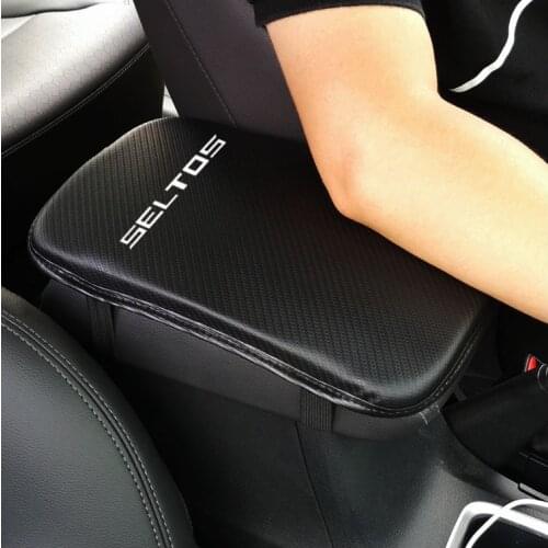 Stylish and soft Pu Leather Car Armrest Storage Protection Cushion For Kia Seltos
