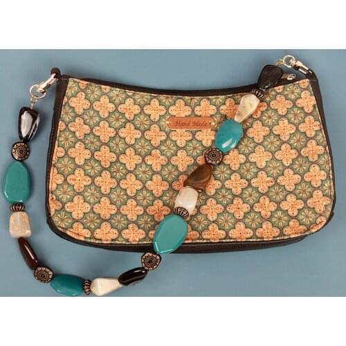 WOONAM Handmade Bohemian Floral Art Style Designer Beads Chain Shoulder Strap Shoulder Hobo Satchel Shoulder Bag