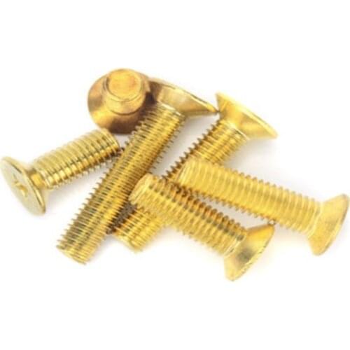 50pcs brass flat head screw M2 M2.5 M3 Brass cross recessed countersunk head machine screws