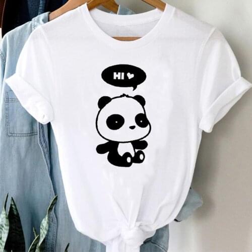 T-shirts Women 90s Style Fashion Clothes Panda Spring Summer Cartoon Animal Graphic Tshirt Top Lady Print Female Tee T-Shirt