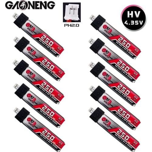 10PCS GNB 250mAh 1S 3.8V 30C/60C 4.35V HV Lipo Battery PH2.0 for QX65 Blade Nano QX CPX MSR Inductrix FPV Tiny7 Beta65S Drone