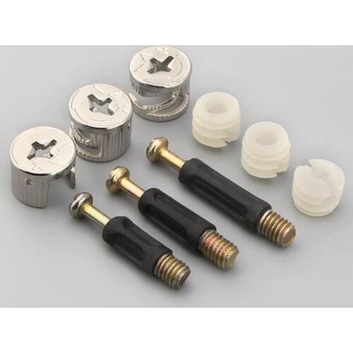 100sets Furniture Connecting Fitting Bolt Screw 6Mm Male Thread 40mm Length