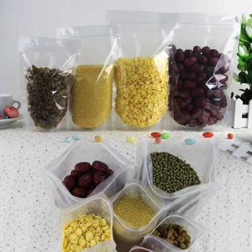 10X15 +3cm Transparent food packaging bag HD transparent self supporting bag Self sealing bag