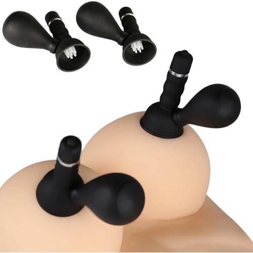 2pcs Nipple Sucker Stimulator Vibrator Female Breast Enlargement Nipples Massager Brush Clit Vibrator Adult Sex Toys For Women