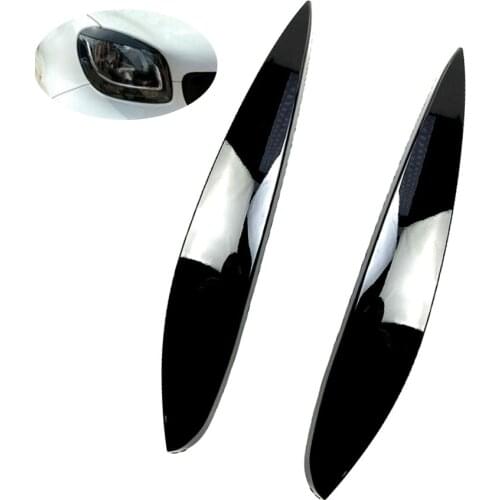 2pcs Headlight Car Eyebrows Headlamp Eyelid Cover Trim For Benz Smart 453 Fortwo Forfour 2015-2020