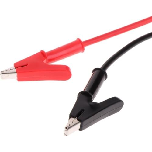 2pcs 4mm Banana Plug to Crocodile Alligator Clip Test Probe Lead Wire Cable 1m 40JE