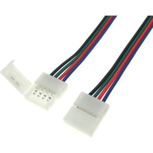 20X 4pin 10mm Connector Wire Double Connectors for RGB 5050 LED Strips Length 17cm 20pcs/lot