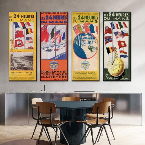 24 Hours Of Le Mans Originals Poster Racing Car Print On Canvas Painting Wall Art Picture For Living Room Home Decor Frameless