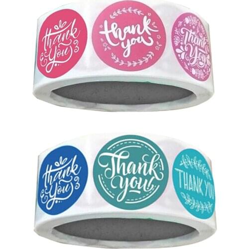 500x Thank You Sealing Stickers Round Floral Paper Seals Labels DIY 2.5cm