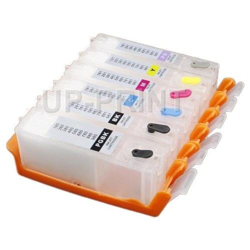 UP 6colors PGI-680 Refillable Ink Cartridge permanent Chip for Canon PIXMA TS8160 TS9160 TS8260 TS8360 printer PGI680 CLI681