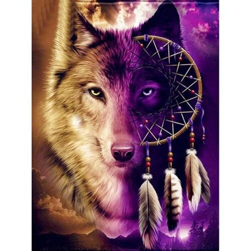 5D DIY Diamond Embroidery Wolf Full Diamond Painting Scenery Cross Stitch Picture of Rhinestone Mosaic Home Decor Christmas gift