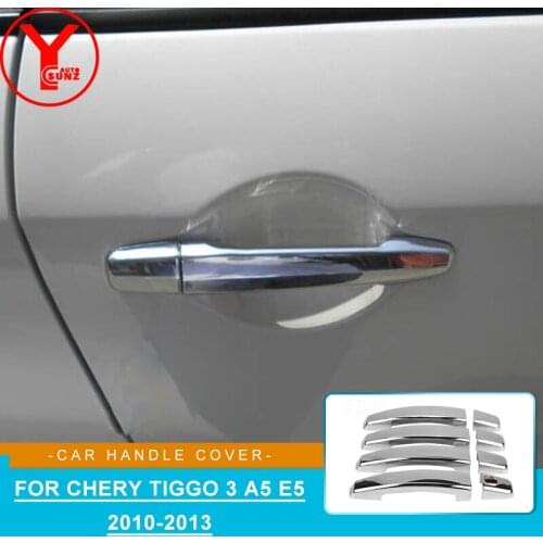 Free Shipping Door Handle Trim Plated Car Outside Catch Cover Stying Accessories For Chery tiggo 3 A5 E5 2010 2011 2012 2013