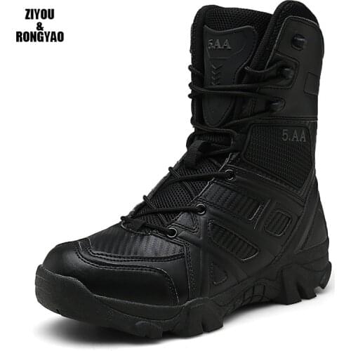 Winter Autumn Men Military Boots Quality Special Force Tactical Desert Combat Ankle Boats Army Work Shoes Leather Snow Boots