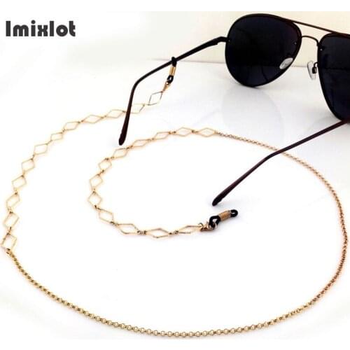 Fashion Rhombus Mask Glasses Chain For Women Retro Metal Sunglasses Lanyards Eyewear Cord Holder Neck Strap Eyeglasses Chains