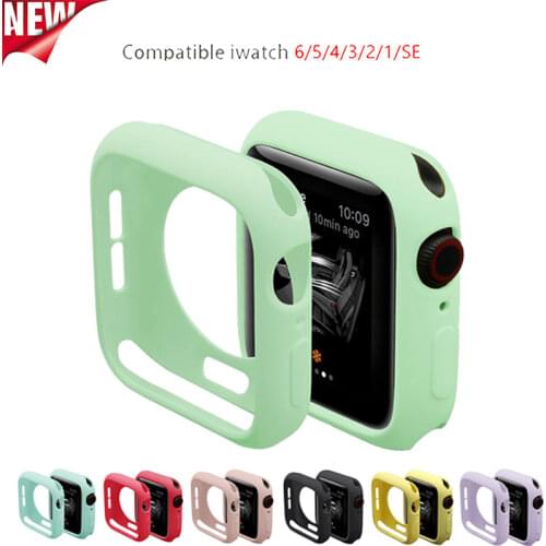 Watch Cover Case for Apple Watch 6/se5/4/3/2/1 40mm 44mm Scratch pinkycolor colorful soft cases For iWatch Series 3 2 42mm 38mm