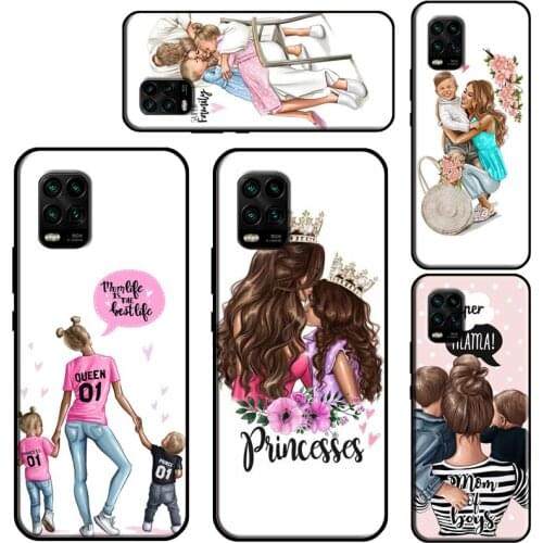 Black Brown Hair Baby Mom Girl Queen For Xiaomi Mi 11 Lite Case 11 Ultra 10T Pro POCO X3 M3 Pro F3 Cover For Xiaomi Mi 11 Case