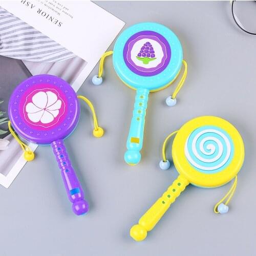Infants and young children pull the wave drum can bite 1 year old newborn baby hand drum coax baby music stick rattle childrens