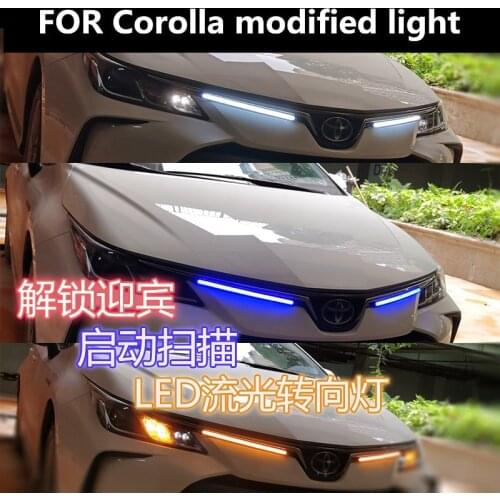 Day light LED FOR Toyota Corolla 2019-2020 turn signal exterior decoration car light Corolla daytime running light