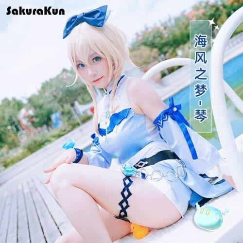 Genshin Impact Jean Swimsuit Cosplay Costume Sea Breeze Dandelion Jean Qin Cosplay Costume Women Summer Swimwear Skins