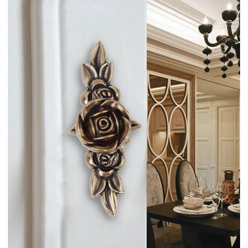 European Retro Pull Rose Furniture Hardware Cabinet Door Home DIY Bronze