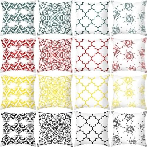 Geometric Decorative Pillowcases Polyester Throw Pillow Case Striped Geometric Pillowcase kussensloop