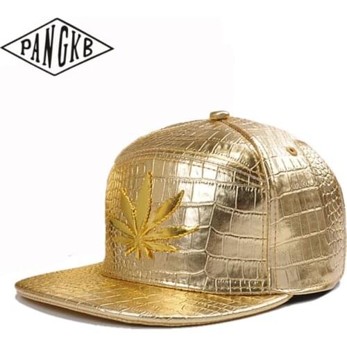PANGKB Brand Enjoy CAP gold leather metal logo snapback hat headwear for men women adult outdoor casual sun baseball cap
