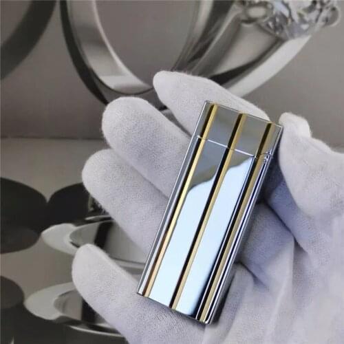 Retro sideslip kerosene lighter handmade pure copper narrow version old-fashioned personality lighter for boyfriend