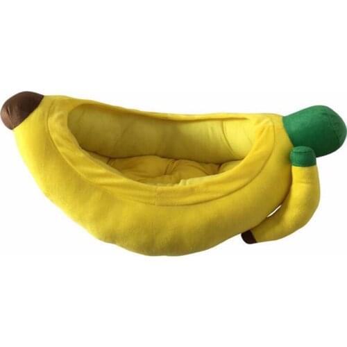 Pet Dog Bed Large Size Banana Style Winter Warm Dog House Pet Nest Candy Colored Dog Bed Small Dog Puppy Cat Mat Cushion