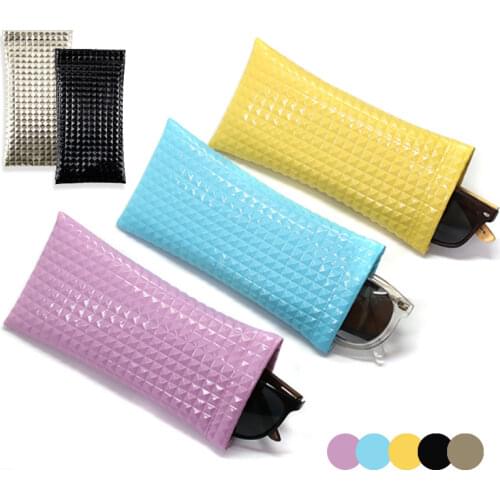 Candy Color Fashion Sunglasses Bag PU Leather Glass Case Pouch Mobile Phone Wallet Portable Storage Case Nearsighted Glasses Bag