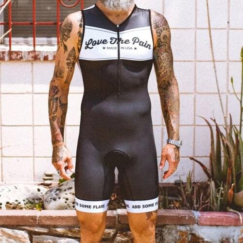 Liefde De Pijn Mannen Mouwloze Schaatspak Triathlon Zomer Set Wielertrui Maillot Ciclismo Kleding Jersey Mujer Running Kleding