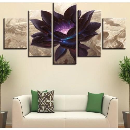 5 pcs,Full Square 5D DIY Diamond Painting Black Lotus Full diamond Embroidery Cross Stitch Rhinestones Y2793