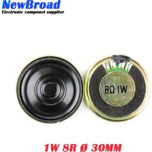 5pcs/lot New Ultra-thin Mini speaker 8 ohms 1 watt 1W 8R speaker Diameter 30MM 3CM thickness 5MM