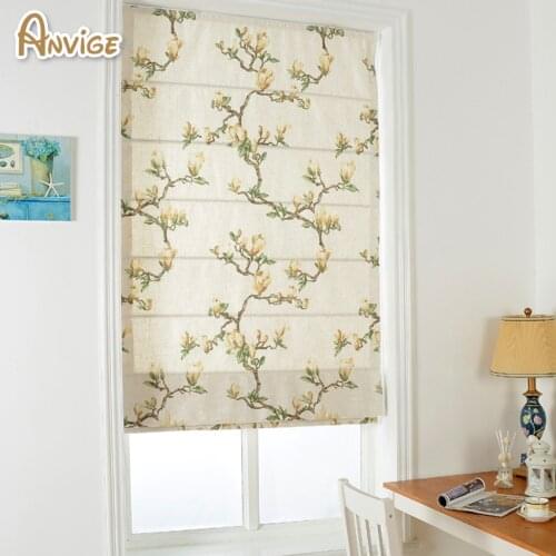 Anvige New Cotton/Linen Pastoral Roman Blinds Customized Curtain Window Shades High Quality Free Shipping