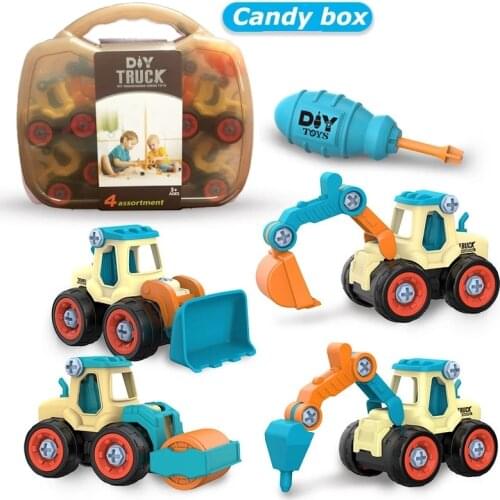 Montessori Education Toy Nut Disassembly Loading Unloading Engineering Truck Excavator Bulldozer Child Screw Creative Tool Car