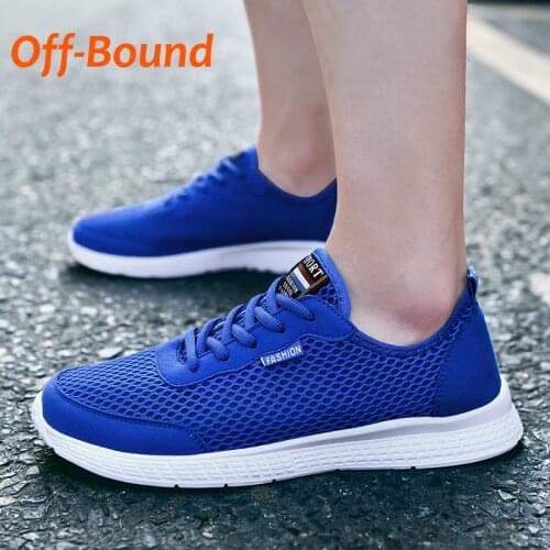 Off-Bound Mens and Womens Running Shoes Summer Mesh Tennis Sport Sneakers Couple Casual Shoes Walking Sneakers Plus Size 50