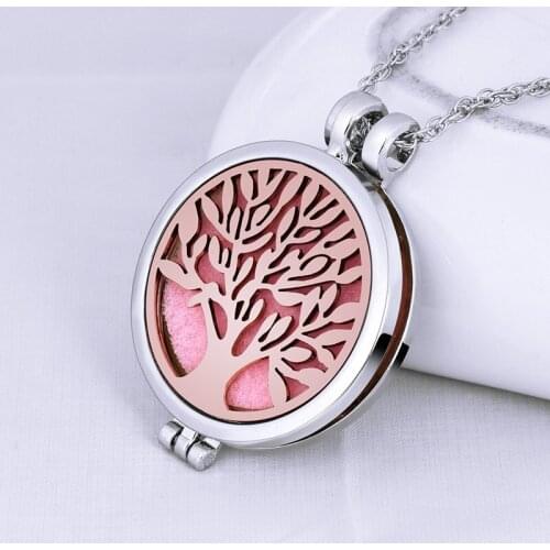 4PC/lot Openable Photo Box Luminous life Tree Pendant Necklace For Women Aromatherapy Necklace Female DIY Jewelry Party Gift