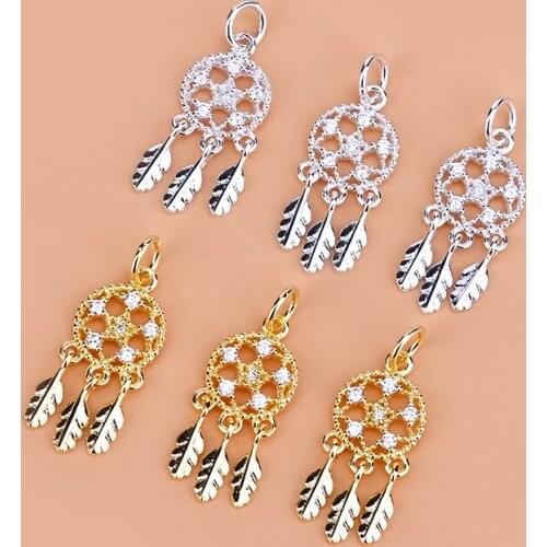 925 sterling silver Japanese and Korean girls heart dream catcher pendant pendant jewelry DIY bracelet necklace accessory