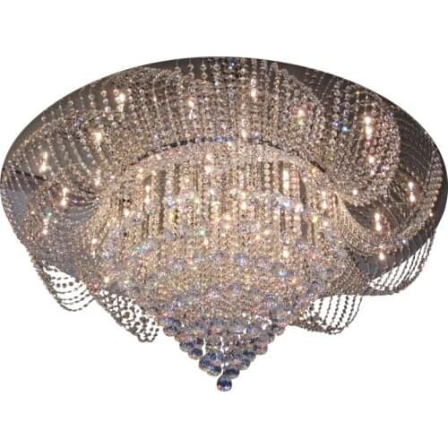 Simple modern European round crystal ceiling lamp restaurant bedroom atmosphere living room lamp household led ceiling lamp LED