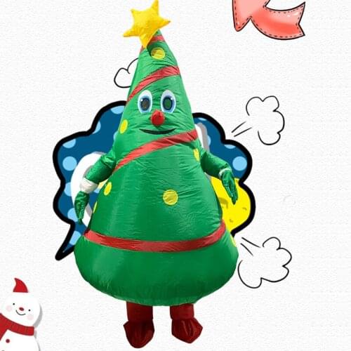 Christmas Cartoon Doll Costume Anime Inflatable Santa Claus Dress Up Props Funny Mascot Inflatable Christmas Tree Clothes