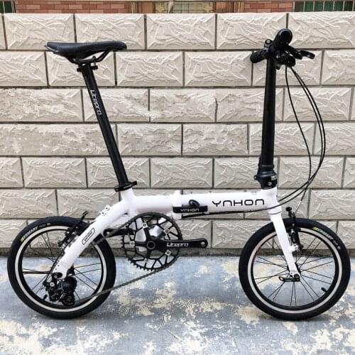 YNHON Folding Bike 14/16inch V Brake Single Speed 412 Outer 3S Urban Commuter Bicycle LTWOO DIP Retro Leisure Chilid BMX