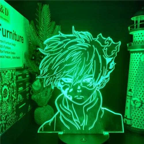 Boku No Hero Academia LED Night Lights Todoroki Shoto MY HERO ACADEMIA 3D Lamp Home Decoration Lampara Anime Bedroom Decor Lampe