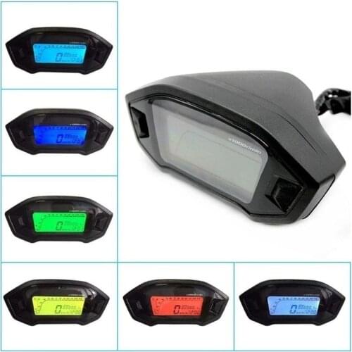 Universal Tachometer ATV Motorcycle LCD Digital Speedometer Odometer KMH Gauge Backlight 13000rpm Odometer for2,4 Cylinders