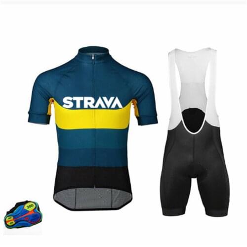 Cycling Bike Jersey With Pocket leeve shirt STRAVA Cycling Sleeve Short SleevesBike bib shorts 20D Gel pad Jersey Quick-Dryin