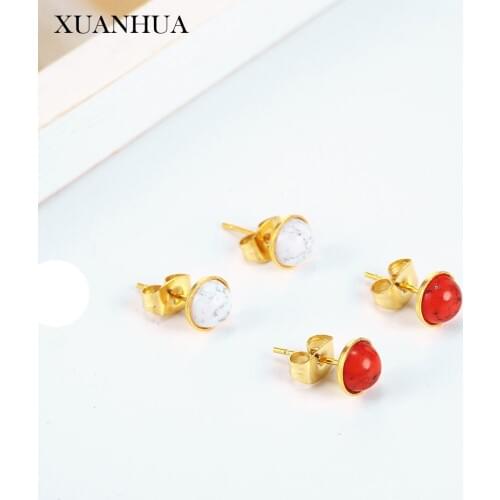 XUANHUA Stainless Steel Jewelry Woman Vogue 2019 Stud Earrings For Women Jewelry Accessories wholesale lots bulk Bohemian