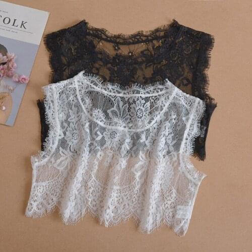 Summer Dress Fake Collars for Women Short-sleeved Blouse Shirt Detachable Collar Female Lace Hollow Embroidery False Collar