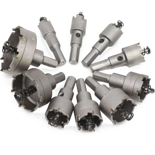 10pcs 16-50mm Hole Saw Drill Bit Set Carbide Tipped Hole Saw Cutter For Drilling Wood/Metal TCT Drill Bit Core Drill Bit