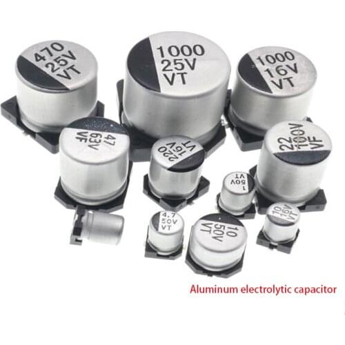10pcs SMD 10V 16V 25V 35V 47UF 50V 100UF 220UF 470UF 1000UF 10UF 22UF 330UF 2200UF 150UF Aluminum electrolytic capacitor