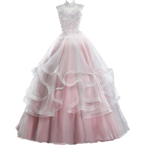 100%real pale pink stand collar embroidery beading ball gown royal princess Medieval Renaissance Victorian dress Belle ball