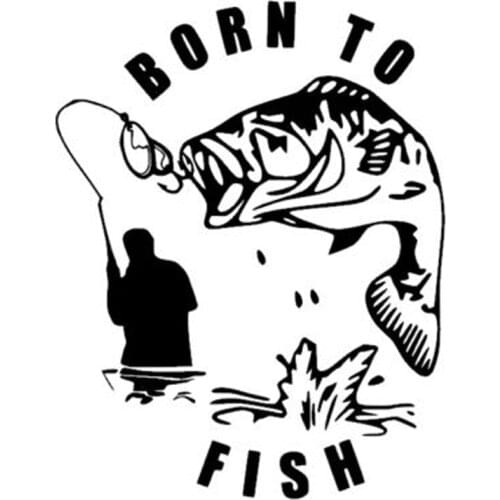 12.2cm*15.6cm Born To Fish Animal Car Sticker Motorcycle Decal Vinyl S4-0343